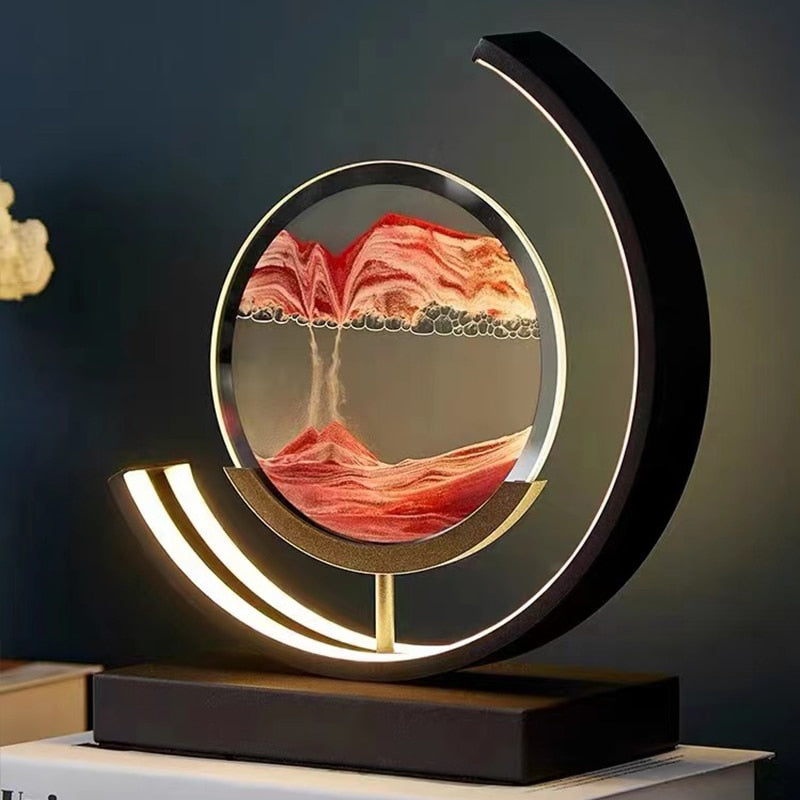 Quicksand Table Lamp with Dynamic 3D Sand Art – Relaxing Decor for Living Room or Office 1