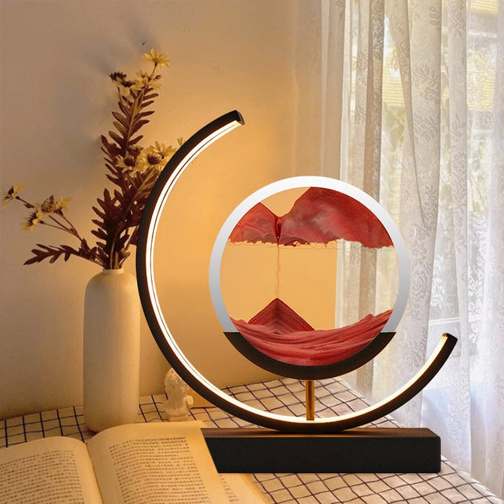 Quicksand Table Lamp with Dynamic 3D Sand Art – Relaxing Decor for Living Room or Office 3