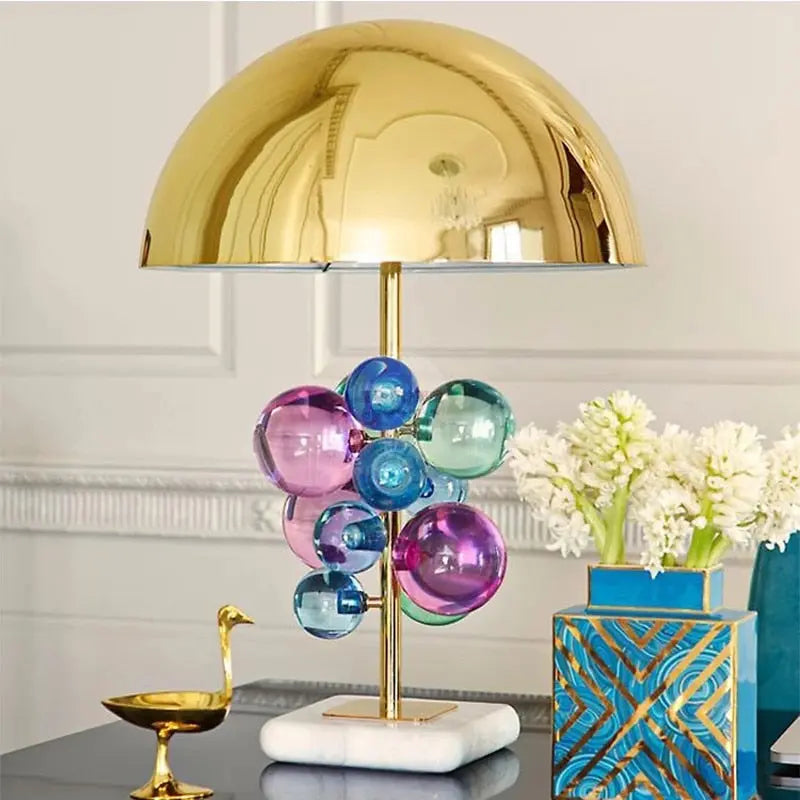 Rainbow Crystal Table Lamp with Vintage Charm – Elegant Lighting for Home Decor 1