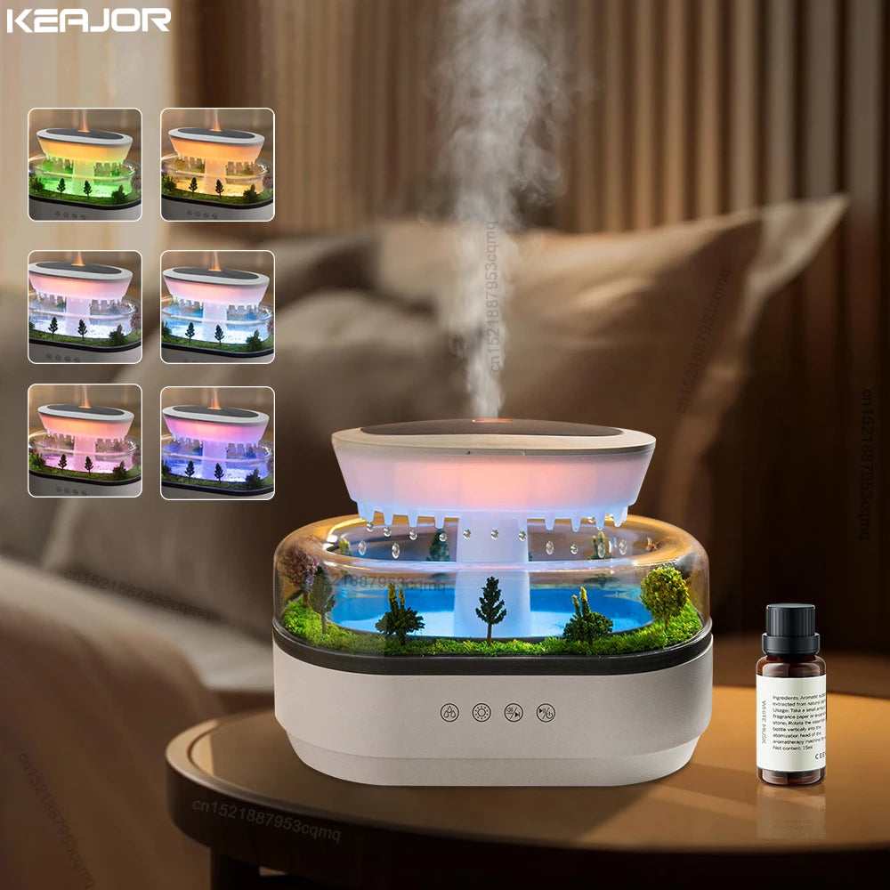 Raindrop Cool Mist Humidifier and Diffuser – Ideal for Bedroom Relaxation and Aromatherapy 2