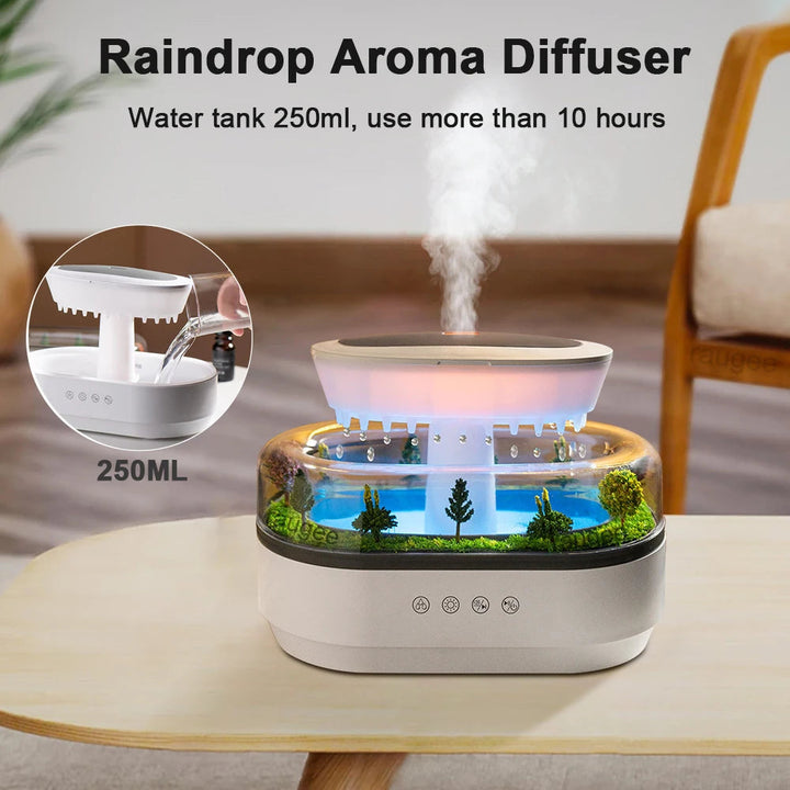 Raindrop Cool Mist Humidifier and Diffuser – Ideal for Bedroom Relaxation and Aromatherapy 3