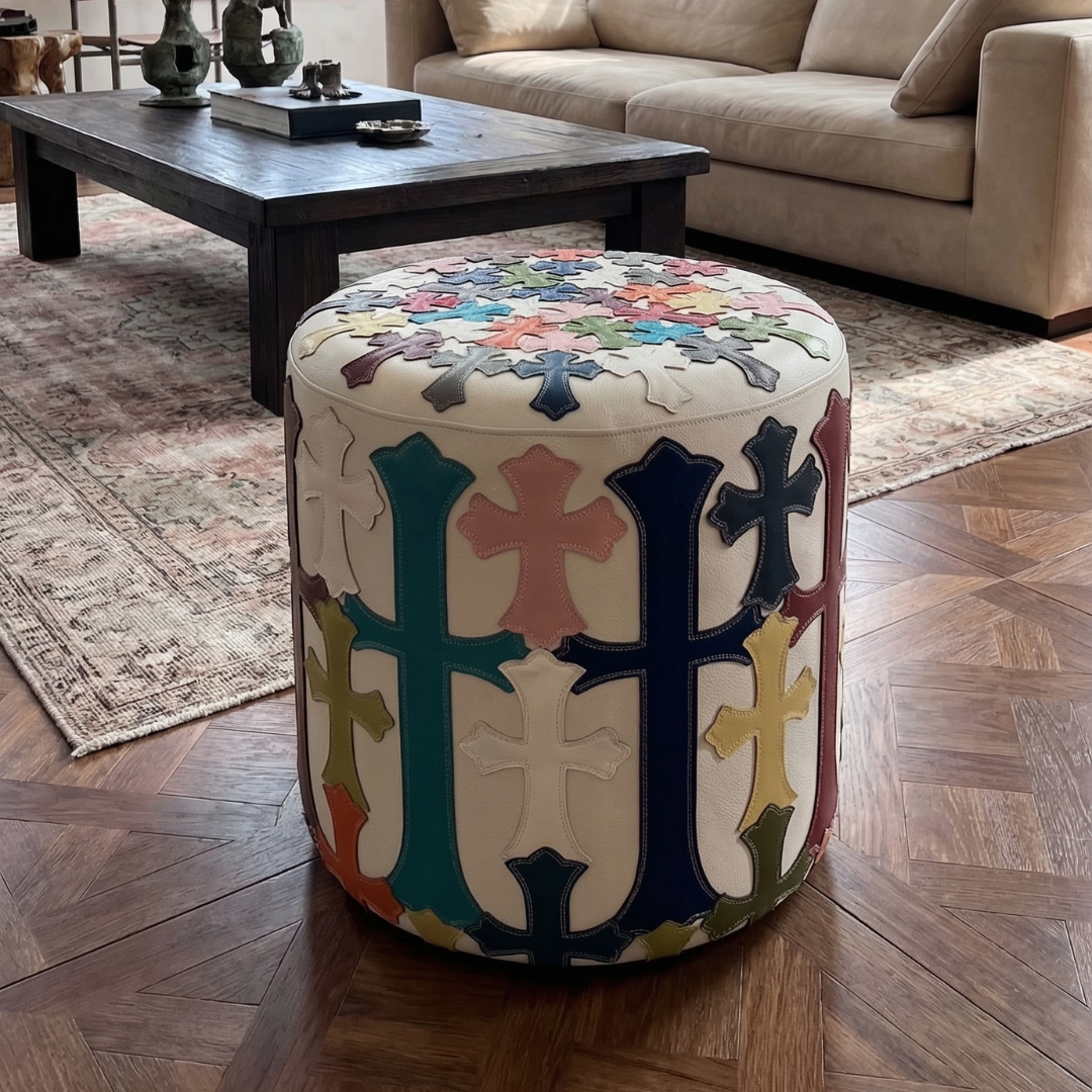 Rebel_Accent_Stool_Handcrafted_Leather_Ottoman_with_Gothic_Cross_Motif