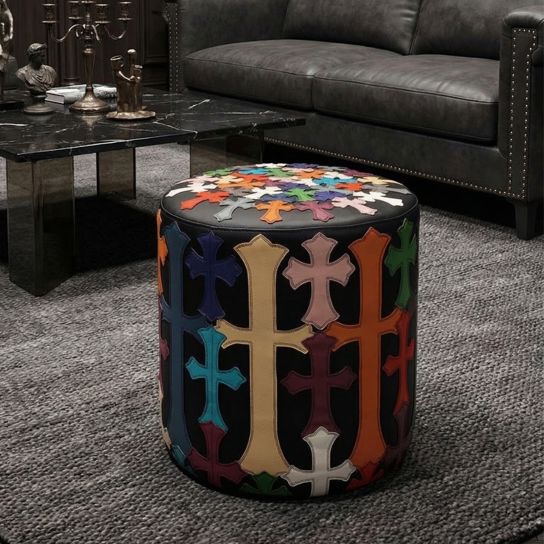 Rebel_Accent_Stool_Handcrafted_Leather_Ottoman_with_Gothic_Cross_Motif5
