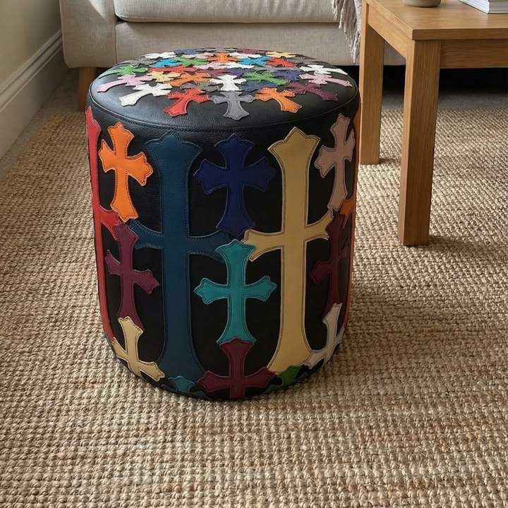 Rebel_Accent_Stool_Handcrafted_Leather_Ottoman_with_Gothic_Cross_Motif8