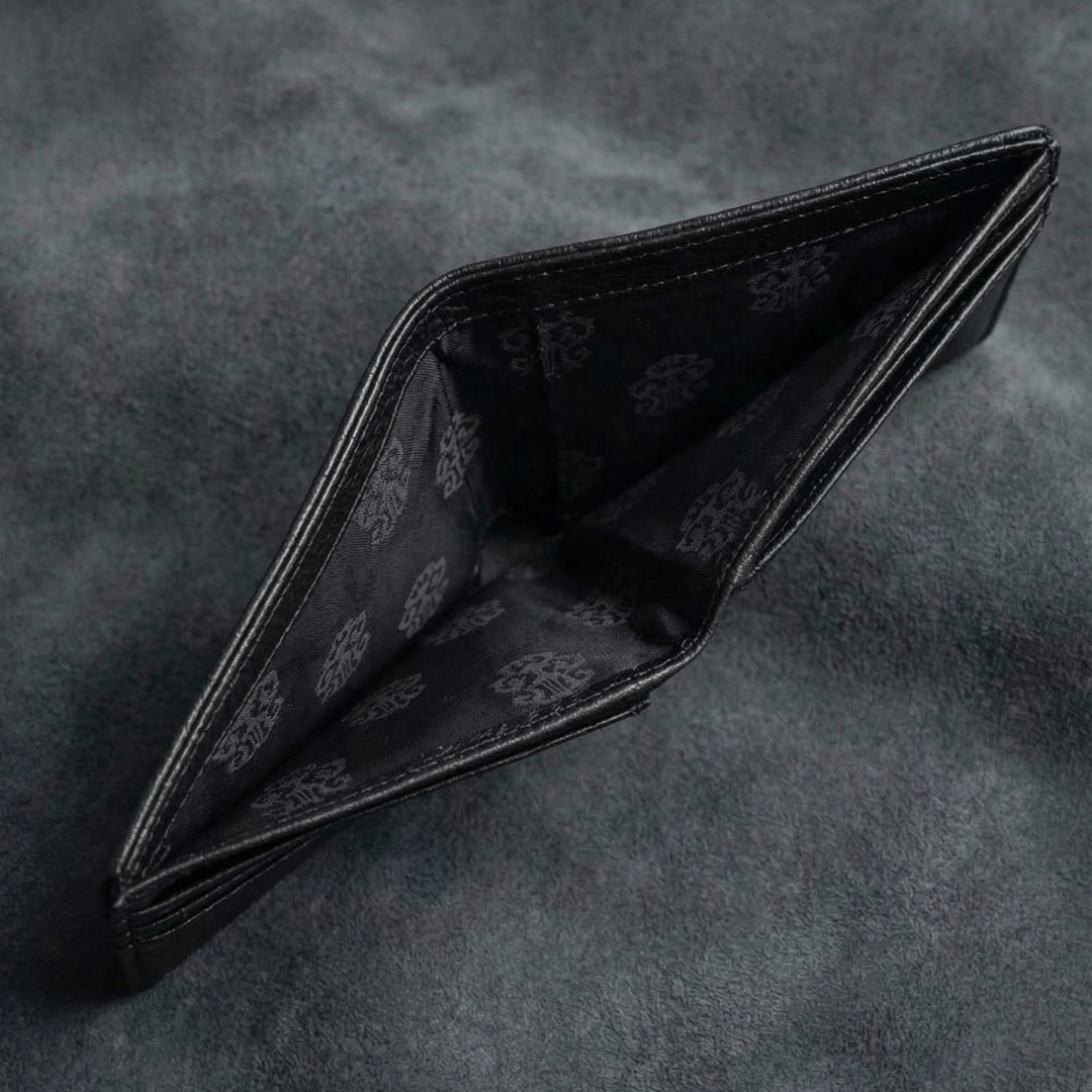 Rebel Heirloom Wallet: Handcrafted Gothic Cross Leather Billfold5