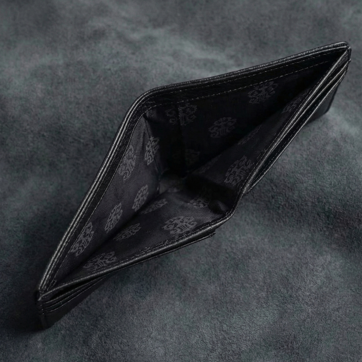 Rebel Heirloom Wallet: Handcrafted Gothic Cross Leather Billfold5