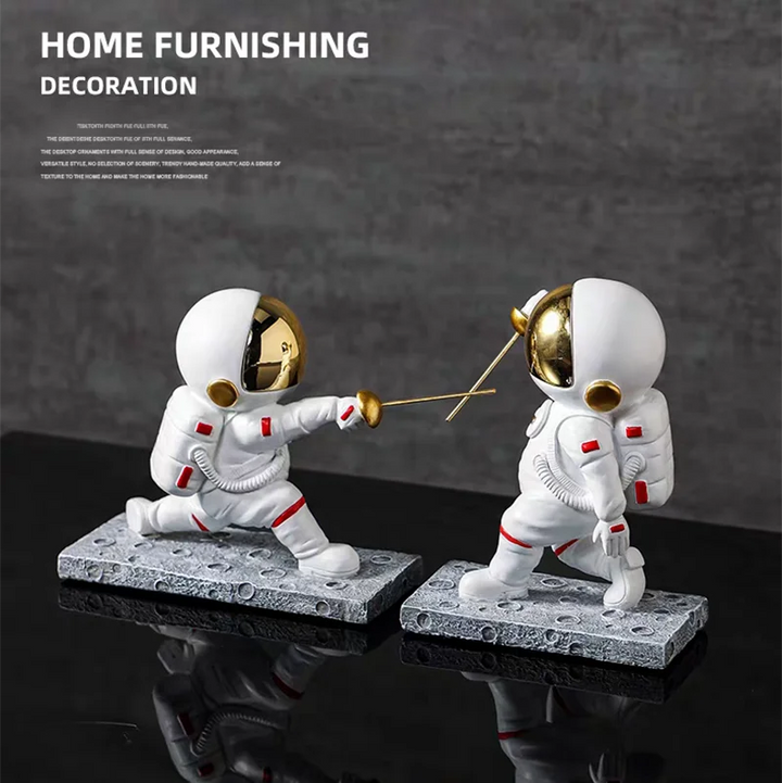 Resin Astronaut Fencing Figurine – Unique Desktop Decor for Space Enthusiasts 4