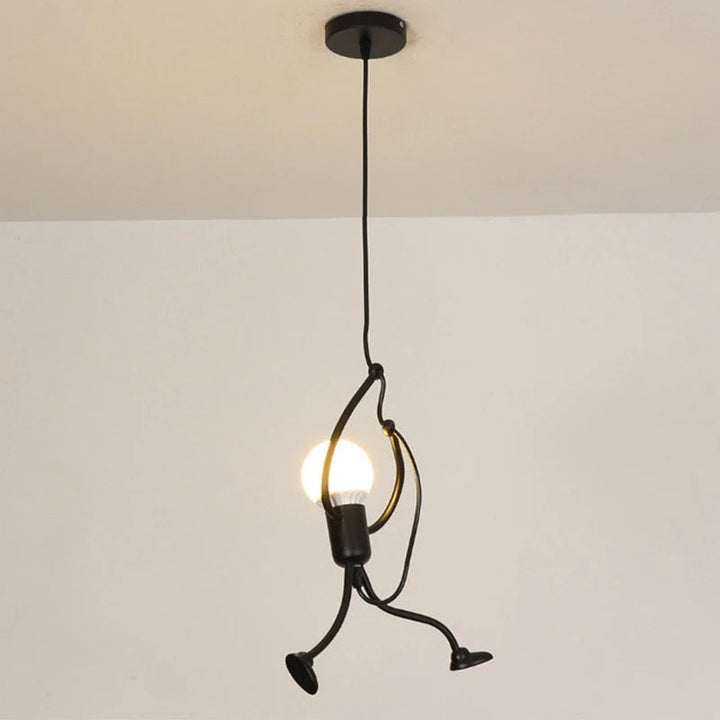 Retro Doll-Shaped Pendant Light – Playful Ceiling Fixture for Kids' Rooms 0