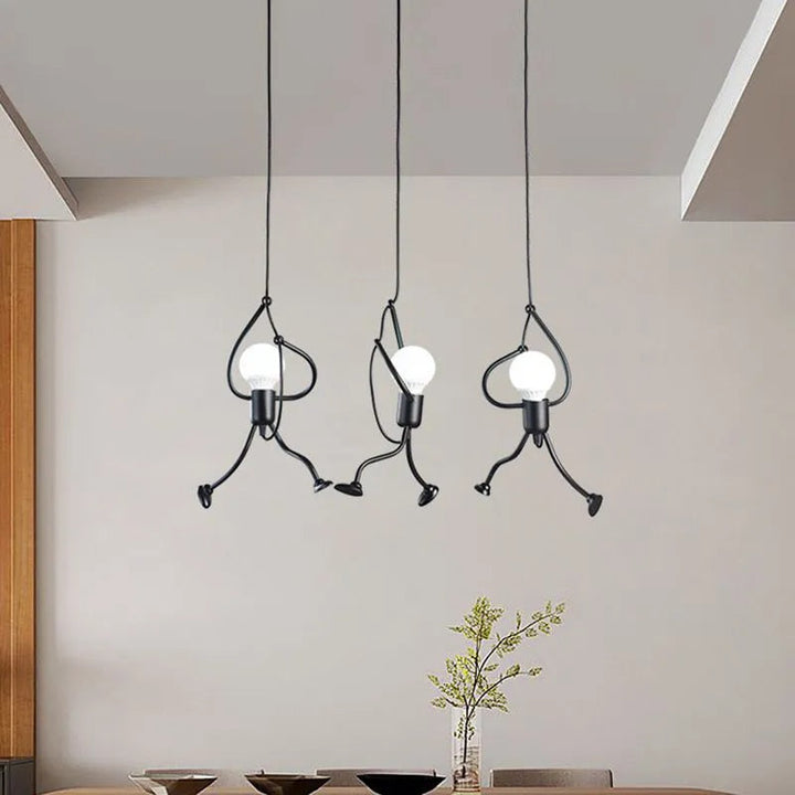 Retro Doll-Shaped Pendant Light – Playful Ceiling Fixture for Kids' Rooms 4