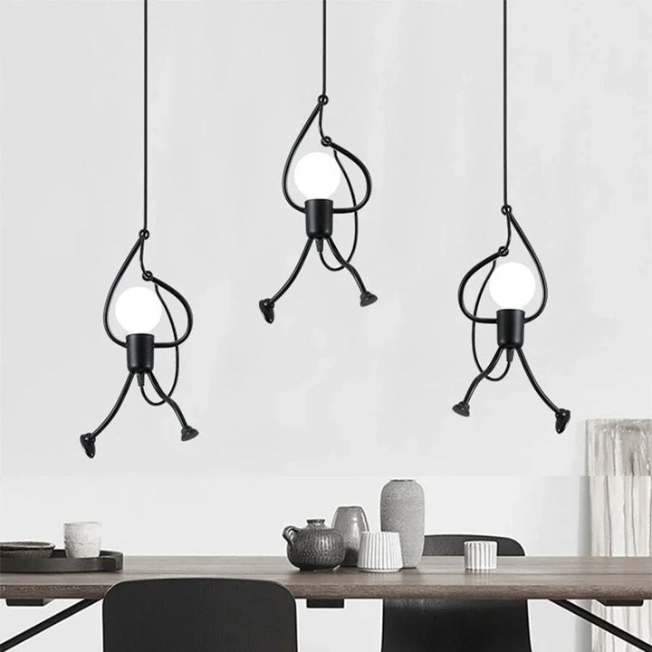 Retro Doll-Shaped Pendant Light – Playful Ceiling Fixture for Kids' Rooms 5