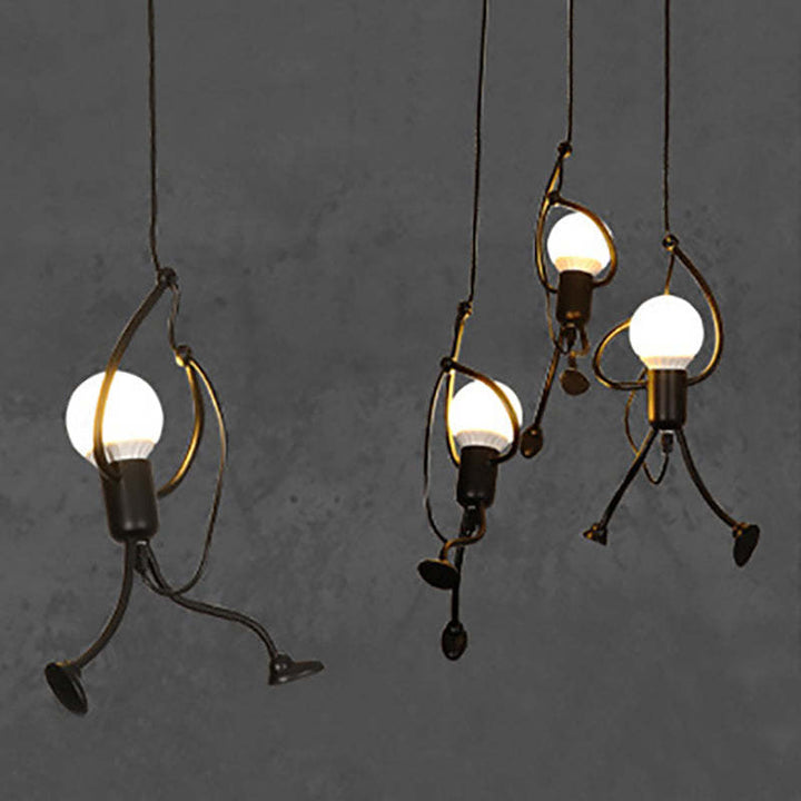 Retro Iron Man Hanging Lamp – Adjustable Pendant Light for Unique Interior Decor 3
