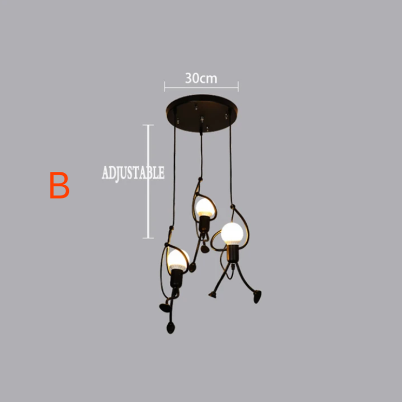 Retro Iron Man Hanging Lamp – Adjustable Pendant Light for Unique Interior Decor 4