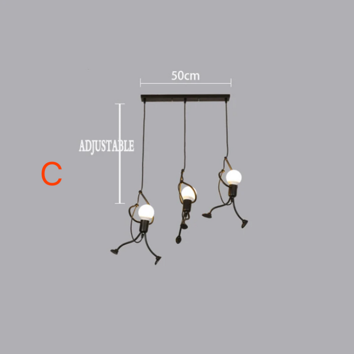 Retro Iron Man Hanging Lamp – Adjustable Pendant Light for Unique Interior Decor 5