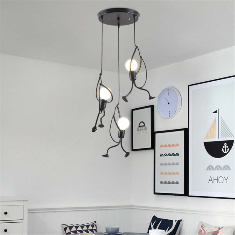 Retro Iron Man Hanging Lamp – Adjustable Pendant Light for Unique Interior Decor 7