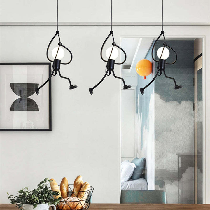 Retro Iron Man Hanging Lamp – Adjustable Pendant Light for Unique Interior Decor 8