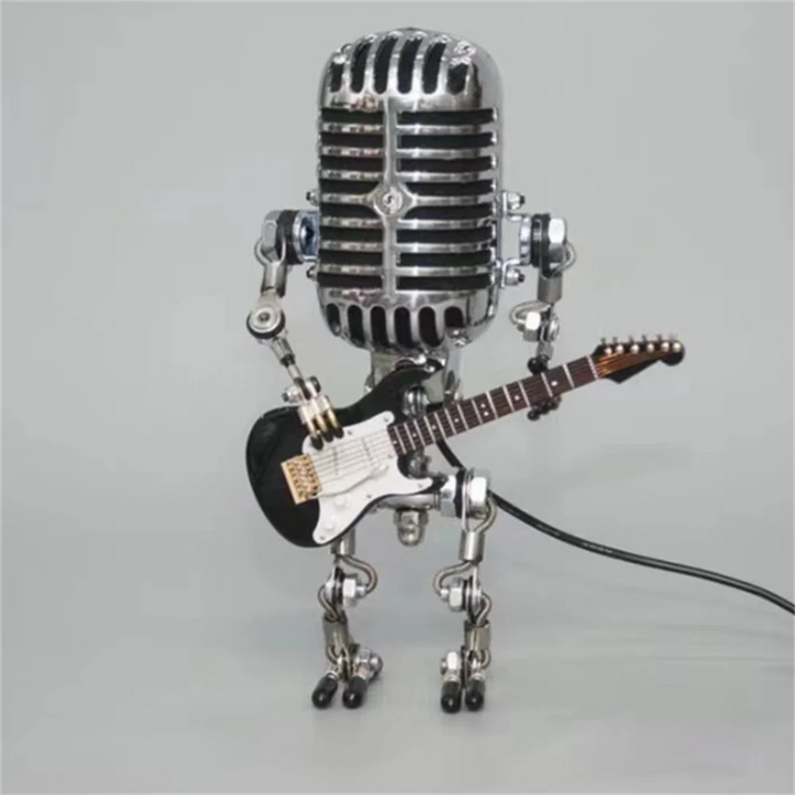 Robot Table Lamp with Guitar Design – Dimmable Lighting for Bedside or Desk Use 0
