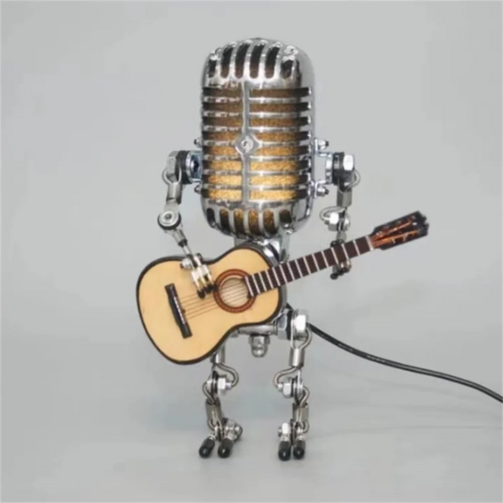 Robot Table Lamp with Guitar Design – Dimmable Lighting for Bedside or Desk Use 2
