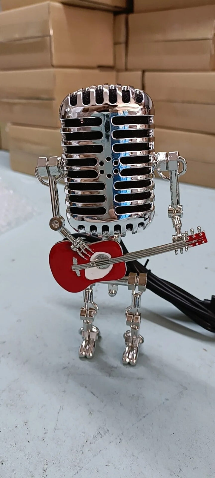 Robot Table Lamp with Guitar Design – Dimmable Lighting for Bedside or Desk Use 3