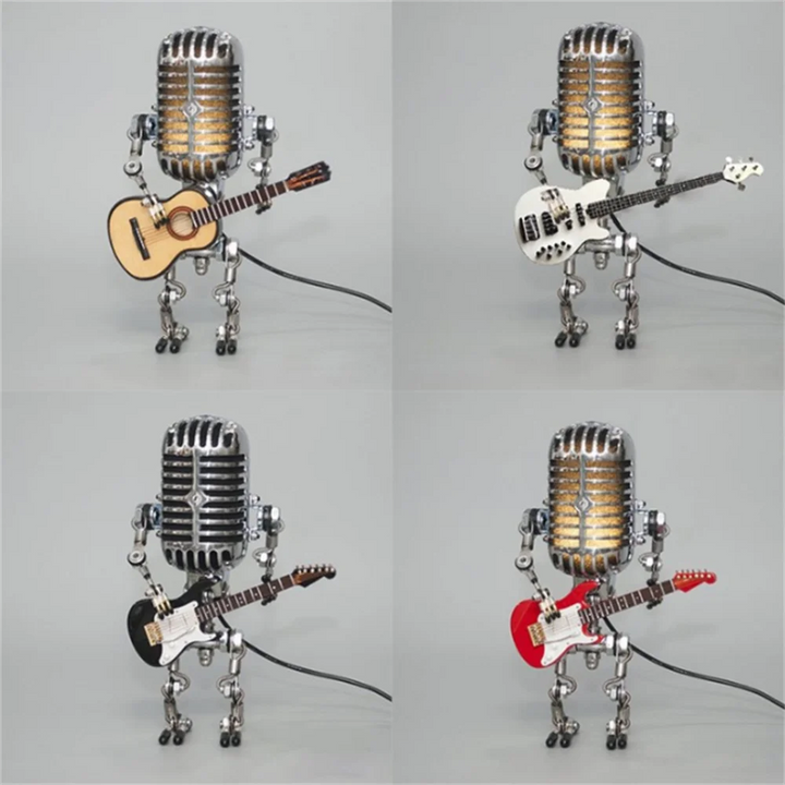 Robot Table Lamp with Guitar Design – Dimmable Lighting for Bedside or Desk Use 5