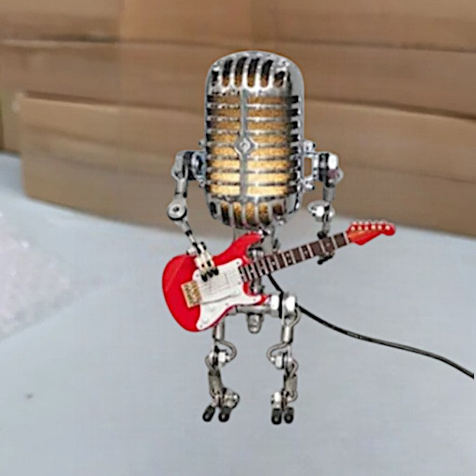 Robot Table Lamp with Guitar Design – Dimmable Lighting for Bedside or Desk Use 6