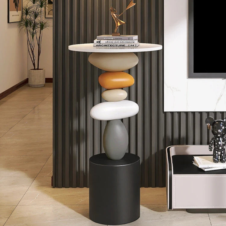 Sculptural Resin Side Table – Modern Accent for Living Room or Bedroom 0