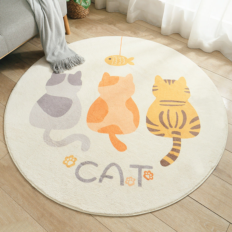 Soft Round Kids Rug in Crystal Velvet – Cozy Playroom or Nursery Mat 1