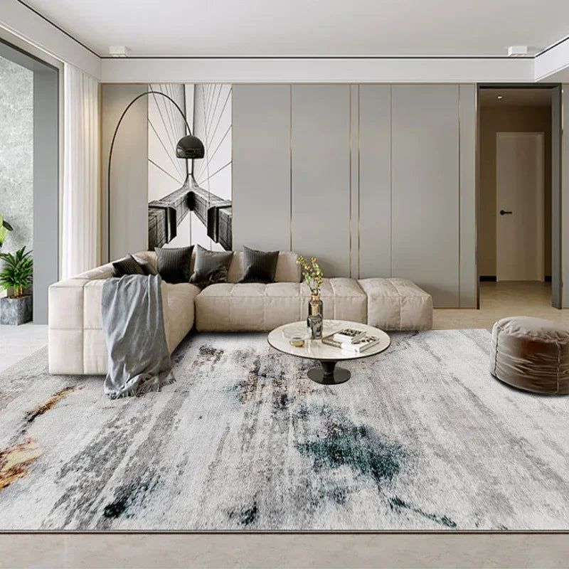 Soft Washable Area Rug for Living Room – Minimalist Gray Design for Easy Maintenance 15