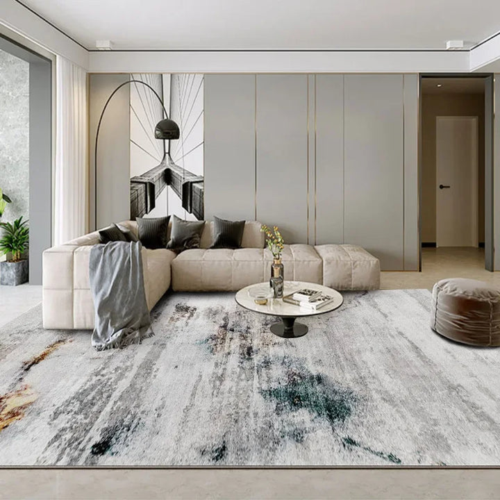 Soft Washable Area Rug for Living Room – Minimalist Gray Design for Easy Maintenance 15