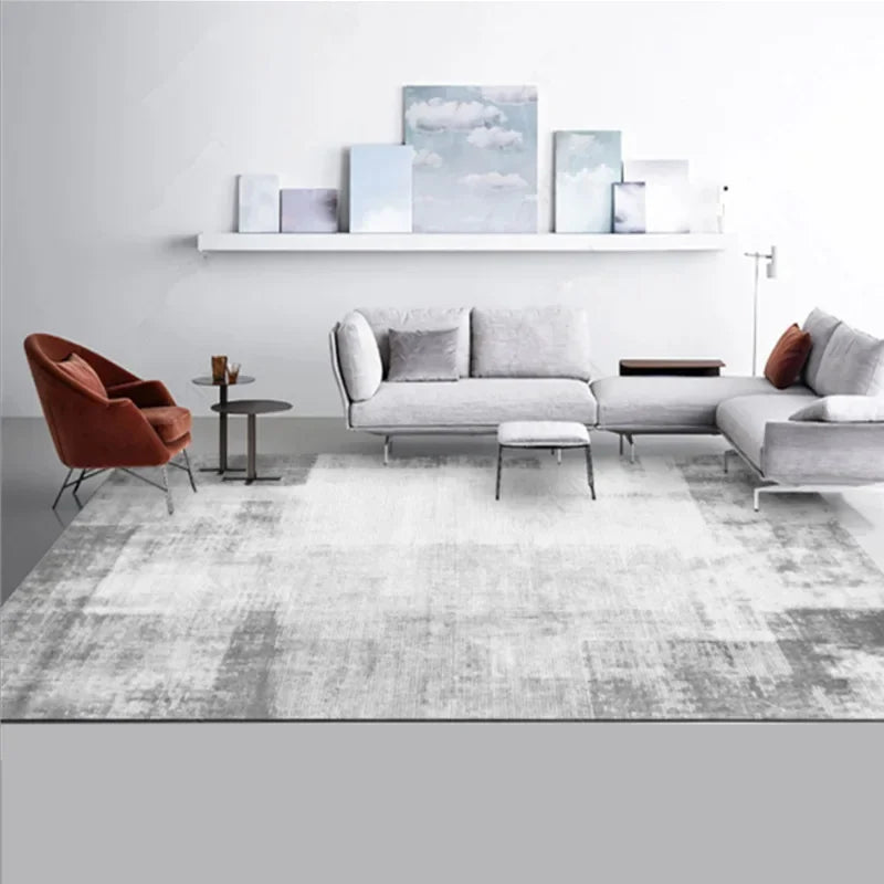 Soft Washable Area Rug for Living Room – Minimalist Gray Design for Easy Maintenance 9