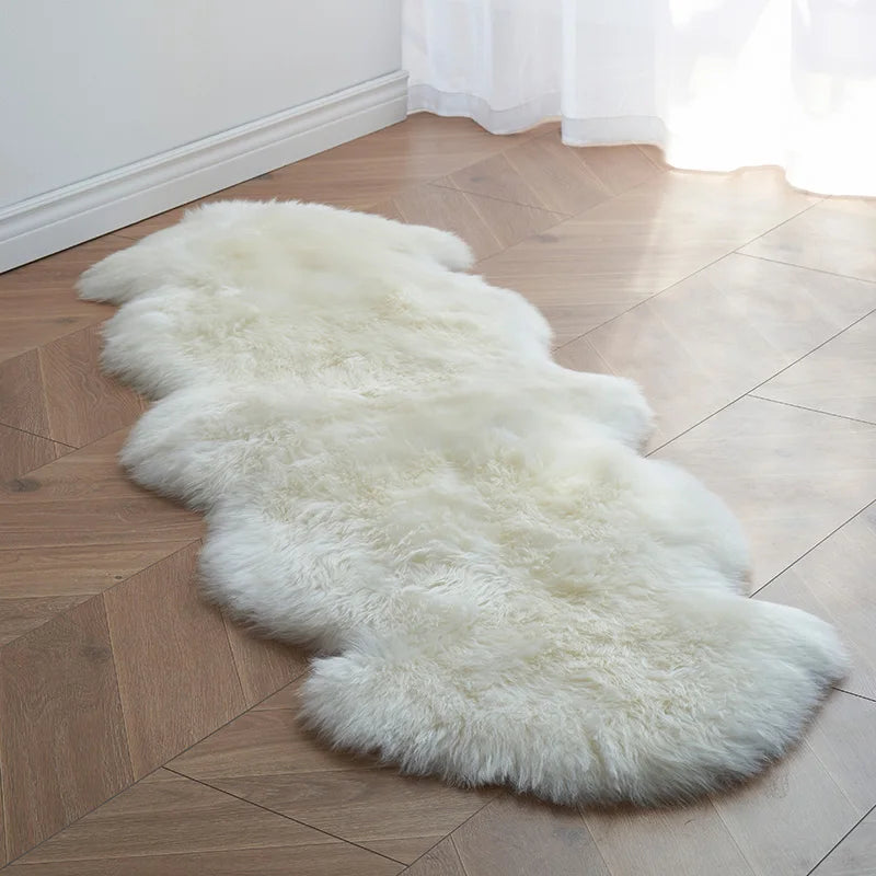 Soft White Faux Fur Area Rug – Cozy Washable Rug for Living Room or Kids' Room 0