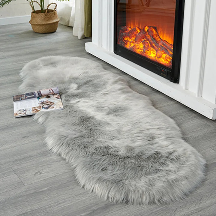 Soft White Faux Fur Area Rug – Cozy Washable Rug for Living Room or Kids' Room 10