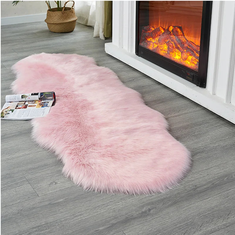 Soft White Faux Fur Area Rug – Cozy Washable Rug for Living Room or Kids' Room 12