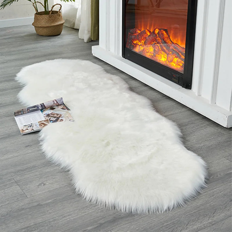 Soft White Faux Fur Area Rug – Cozy Washable Rug for Living Room or Kids' Room 14