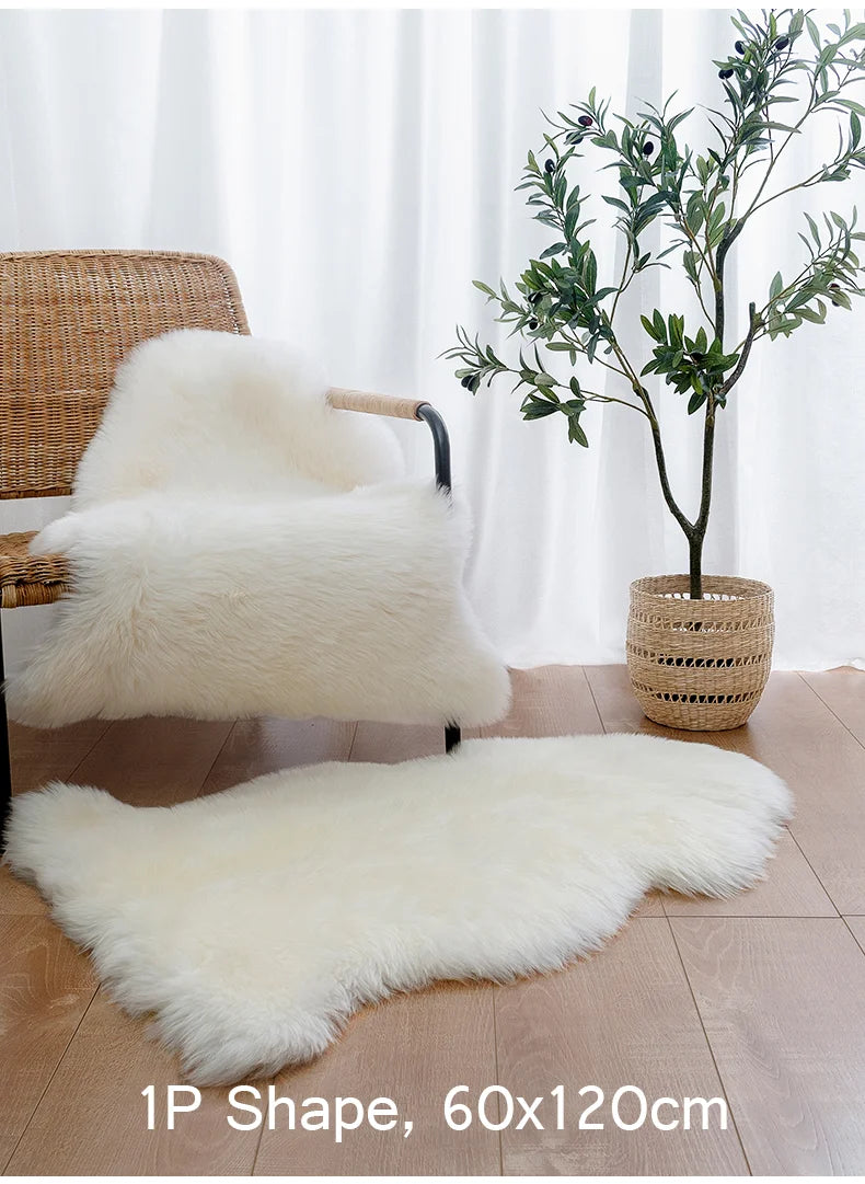 Soft White Faux Fur Area Rug – Cozy Washable Rug for Living Room or Kids' Room 3