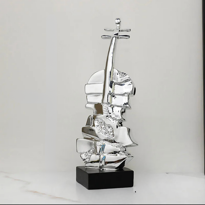 Stacked Violin Sculpture – Elegant Musical Decor for Home or Office 0