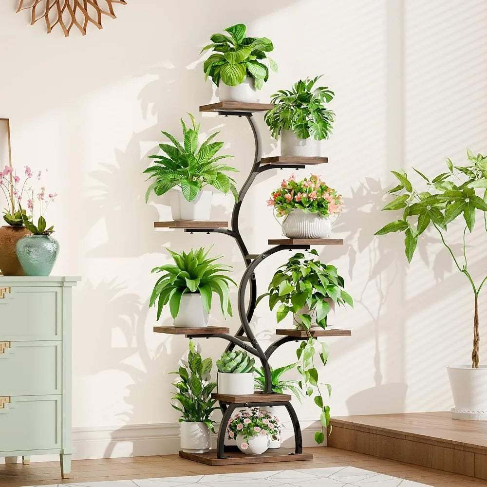 Tall Plant Stand with Grow Lights – Stylish Indoor Flower Display for Corner Spaces 1