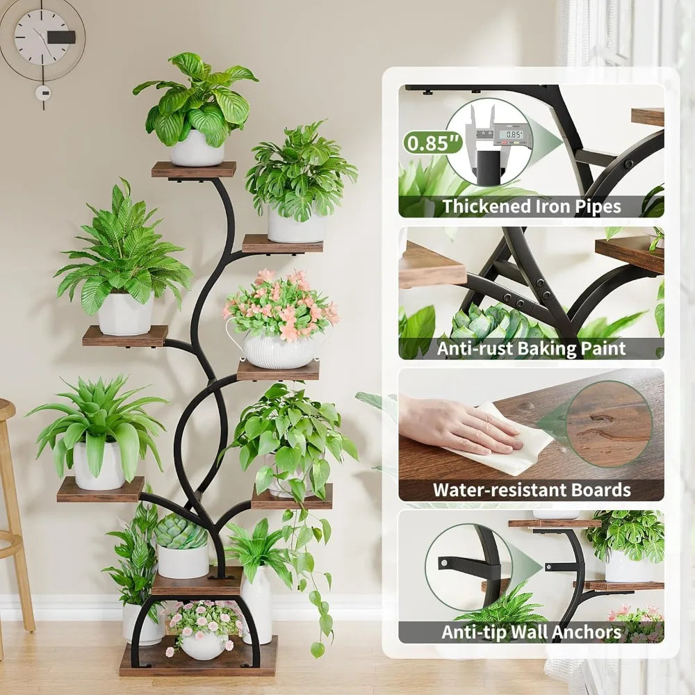 Tall Plant Stand with Grow Lights – Stylish Indoor Flower Display for Corner Spaces 3