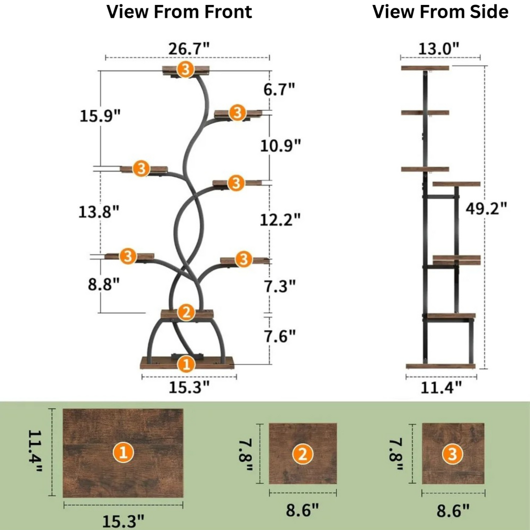 Tall Plant Stand with Grow Lights – Stylish Indoor Flower Display for Corner Spaces 5