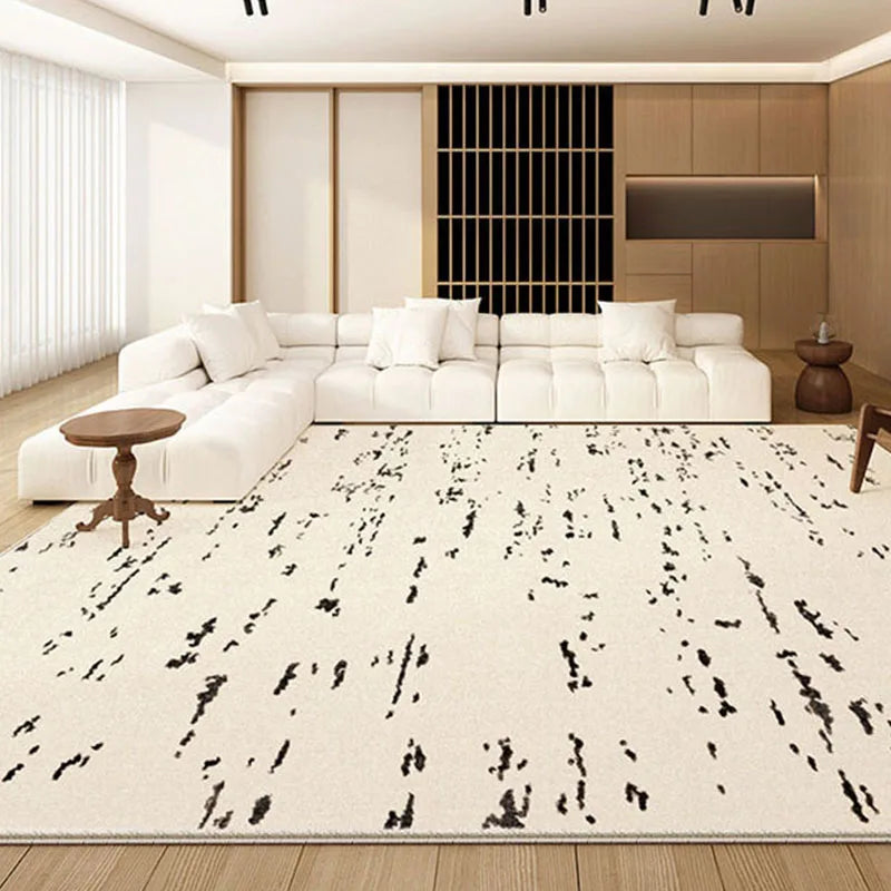 Thick Minimalist Area Rug for Living Room – Soft Velvet Carpet with Geometric Patterns 0