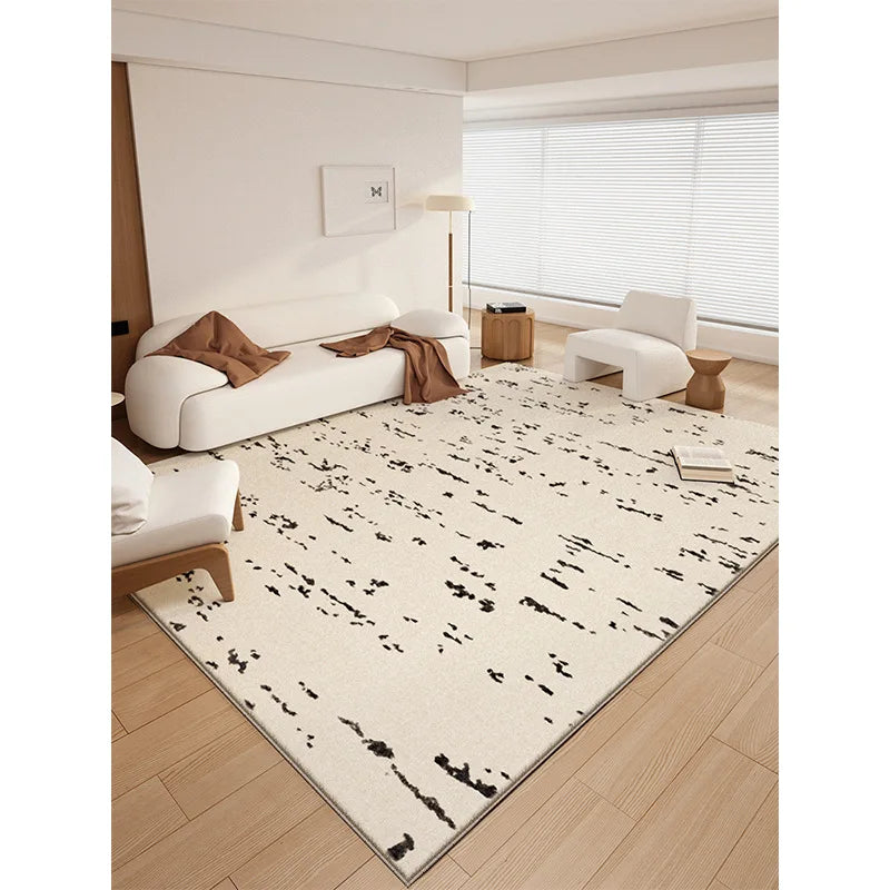 Thick Minimalist Area Rug for Living Room – Soft Velvet Carpet with Geometric Patterns 1