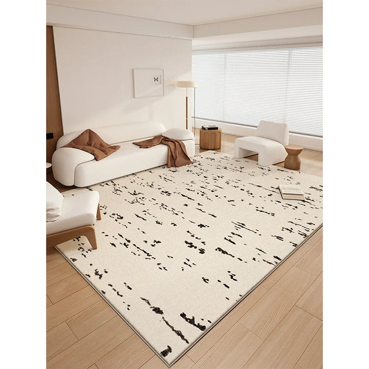 Thick Minimalist Area Rug for Living Room – Soft Velvet Carpet with Geometric Patterns 1