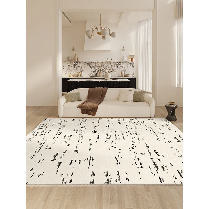 Thick Minimalist Area Rug for Living Room – Soft Velvet Carpet with Geometric Patterns 3