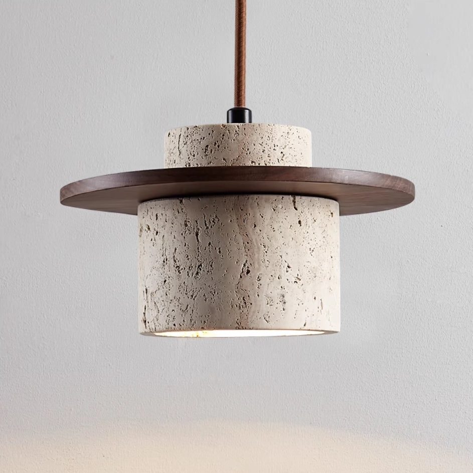 Travertine Pendant Light with Adjustable Chain – Stylish Kitchen Pendant Lighting for Dining Room or Bedroom 0