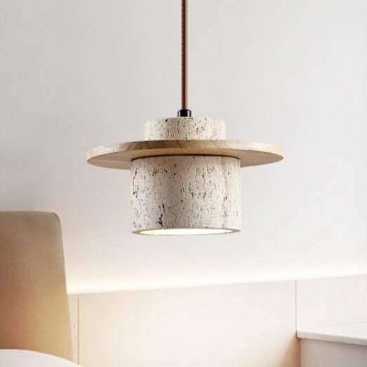Travertine Pendant Light with Adjustable Chain – Stylish Kitchen Pendant Lighting for Dining Room or Bedroom 1