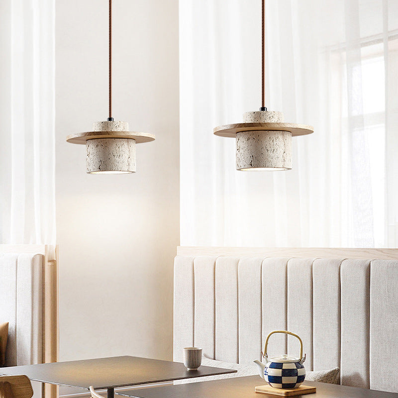 Travertine Pendant Light with Adjustable Chain – Stylish Kitchen Pendant Lighting for Dining Room or Bedroom 2