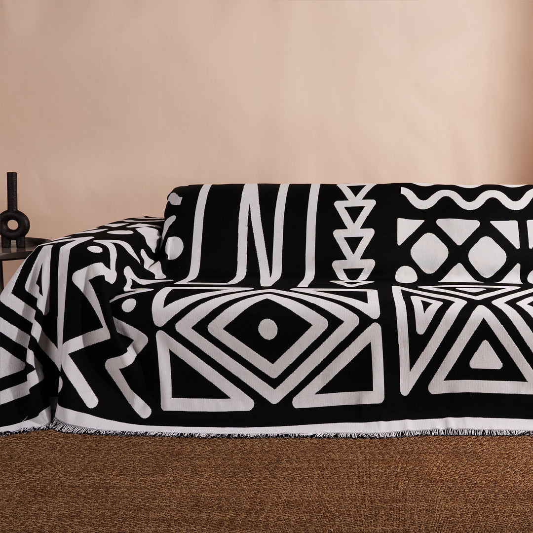 Tulum Geometric Boho Sofa Cover – Stylish Protection for Pets and Kids 0