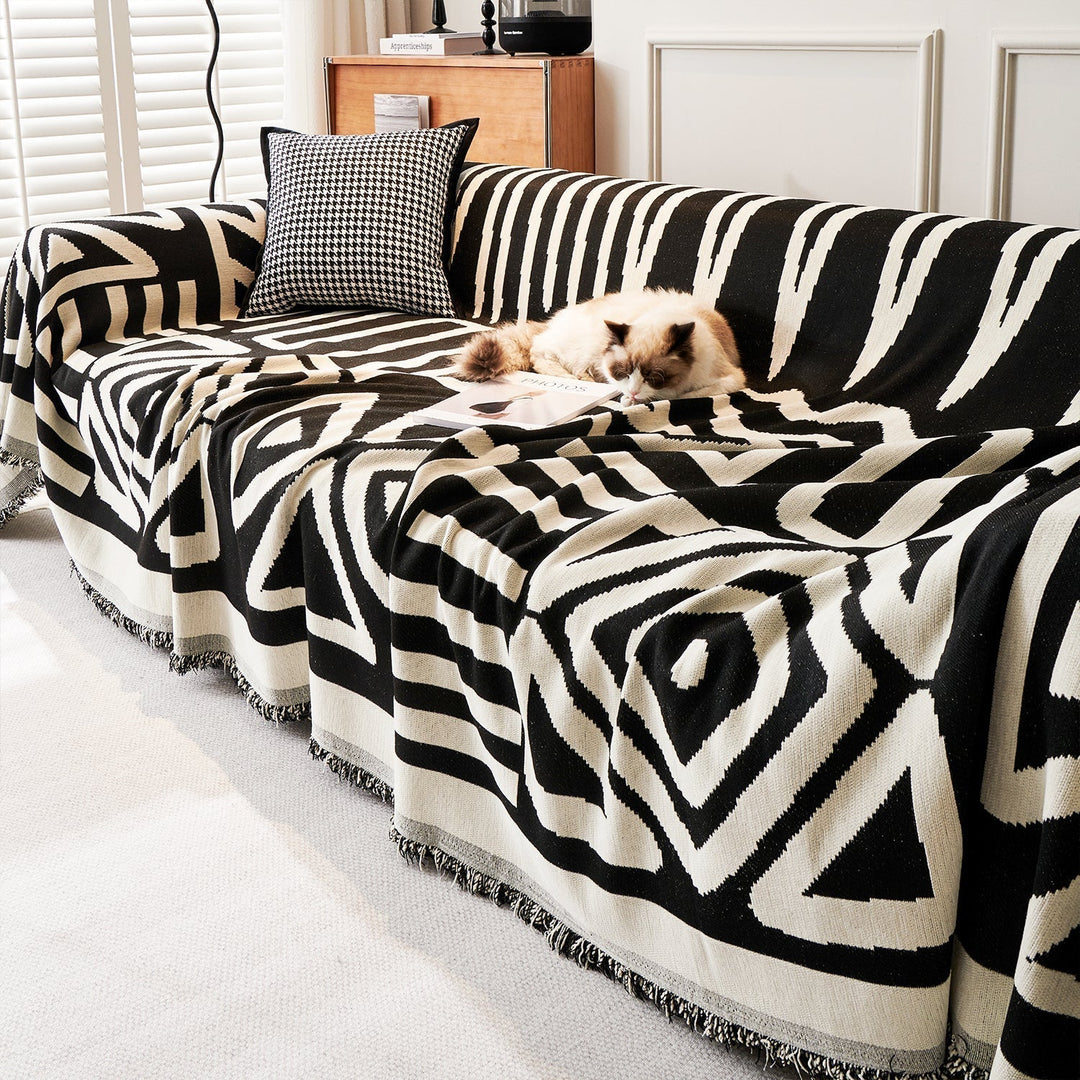 Tulum Geometric Boho Sofa Cover – Stylish Protection for Pets and Kids 7