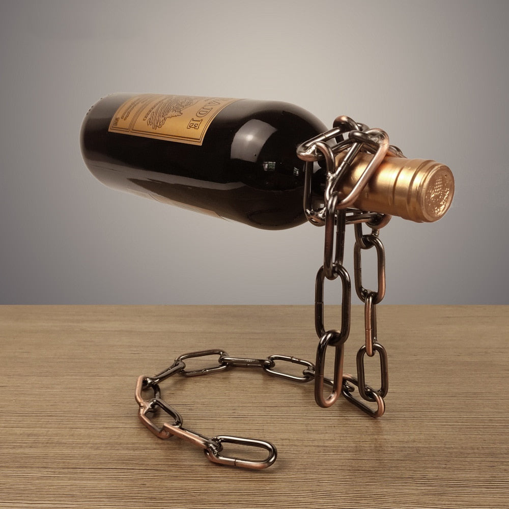 Unique Iron Wine Bottle Holder with Loop Design – Eye-Catching Decor for Home or Kitchen 1