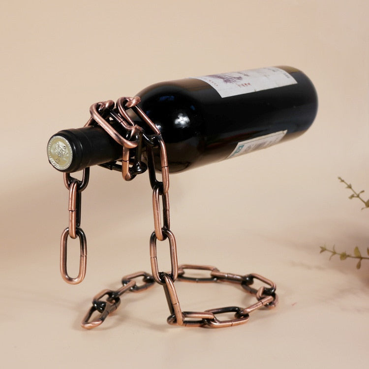 Unique Iron Wine Bottle Holder with Loop Design – Eye-Catching Decor for Home or Kitchen 2