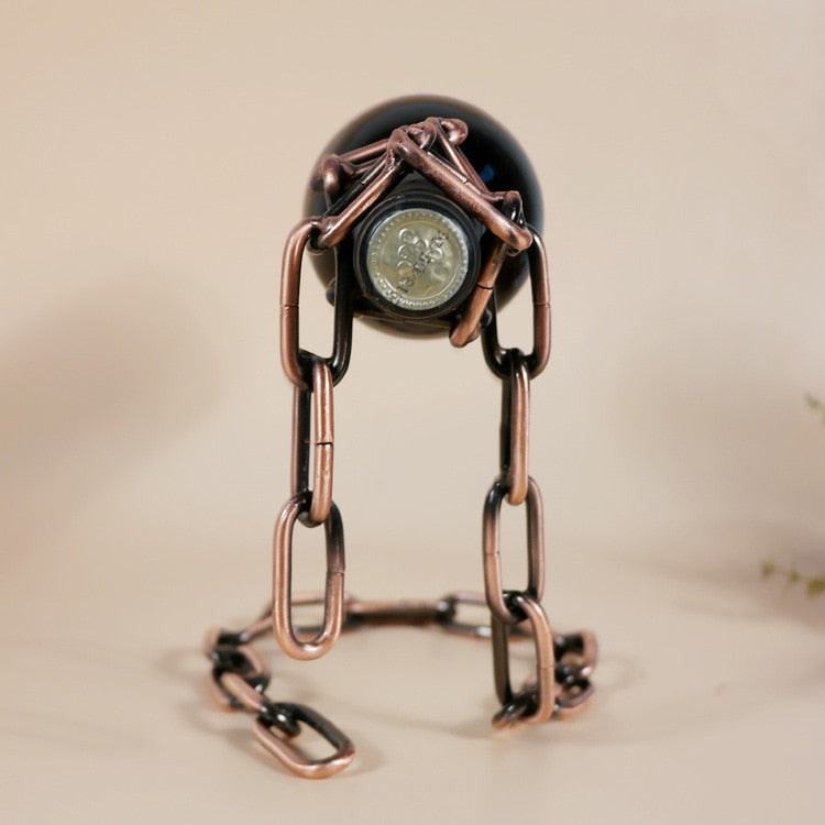 Unique Iron Wine Bottle Holder with Loop Design – Eye-Catching Decor for Home or Kitchen 8